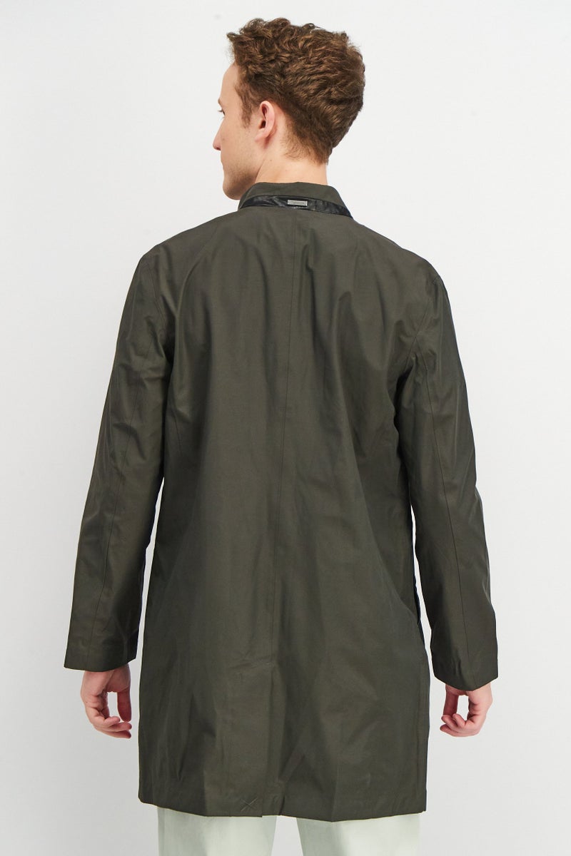SELECTED Men Solid Long Sleeve Parka Jacket, Dark Olive - Image 2